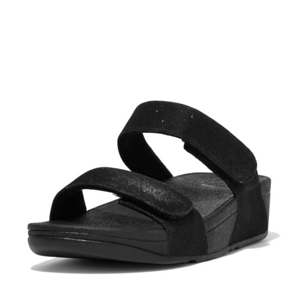 Køb Fitflop - Lulu adj. Shimmerlux Slides - 44-0333 - Sort - 41 online billigt tilbud rabat legetøj